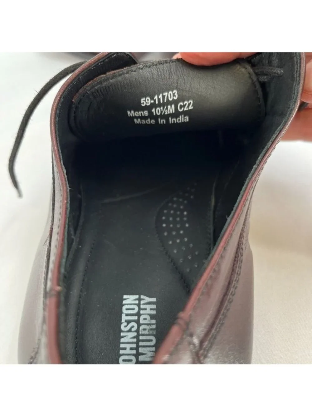 Johnston & Murphy Men's Cap Toe Oxfords Size 10.5 Burgundy 59-11703 Leather